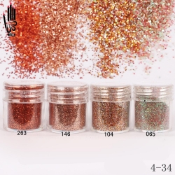 Брокат Хексагон за Декорация на Нокти Маникюр 10ml ,4-34 -- 065,104,146,263
