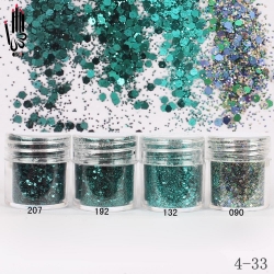Брокат Хексагон за Декорация на Нокти Маникюр 10ml ,4-33 -- 090,132,192,207