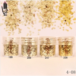 Брокат Хексагон за Декорация на Нокти Маникюр 10ml ,4-08 -- 199,247,256,286