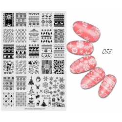 Шаблони за Печат върху Маникюр Коледа XY05