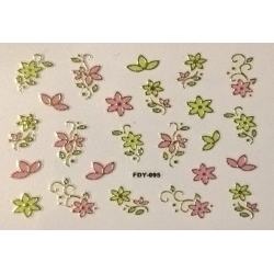 Стикер за Нокти Цветя Златни FDY095