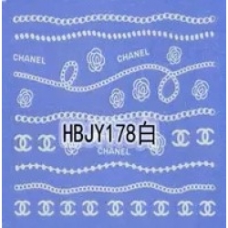 Стикер за Нокти Бял Лепящ HBJY178